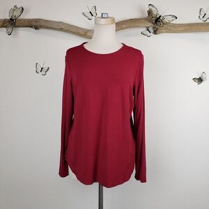 Eileen Fisher scoop hem long sleeve tee